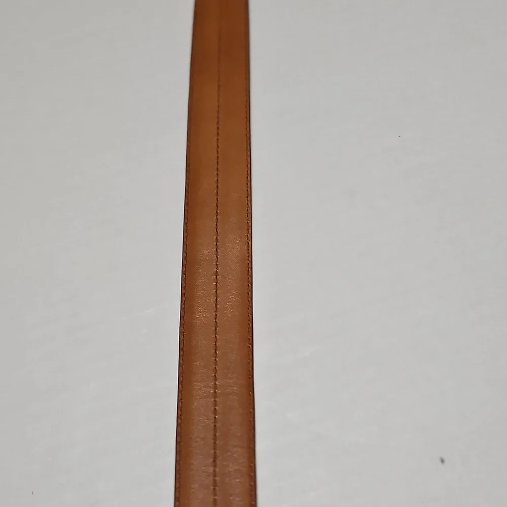 Italian Croco Calfskin Brown Leather Men's Adjustable Belt Size 50